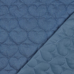 Jeans- Doorgestikte hartjes - blauw-  €22/m