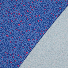 Rib jersey- dierenprint  - blauw € 19  /m