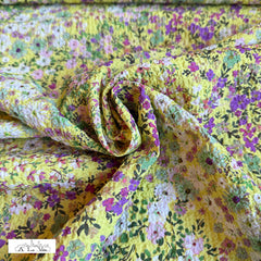 Seer sucker -  veld bloemen -  €31/m