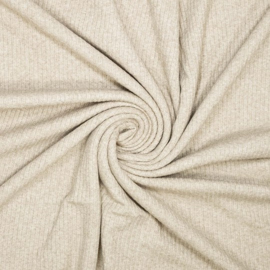 3X3 rib gebreid - beige gemeleerd  - € 18/m