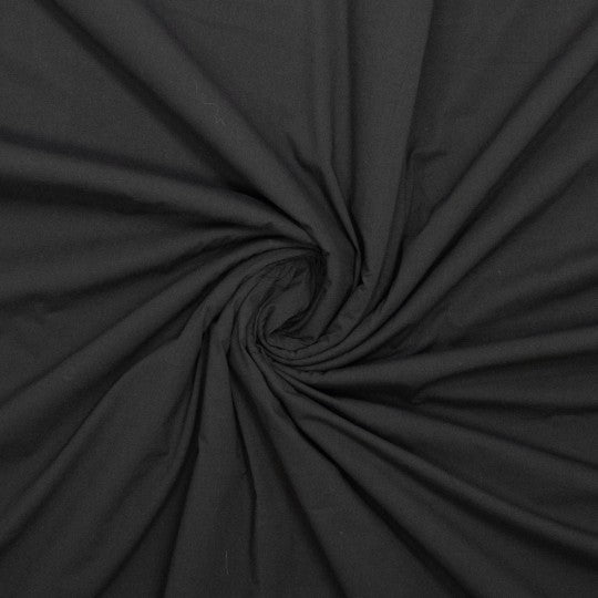 Katoen stretch- paper touch - zwart € 21/m