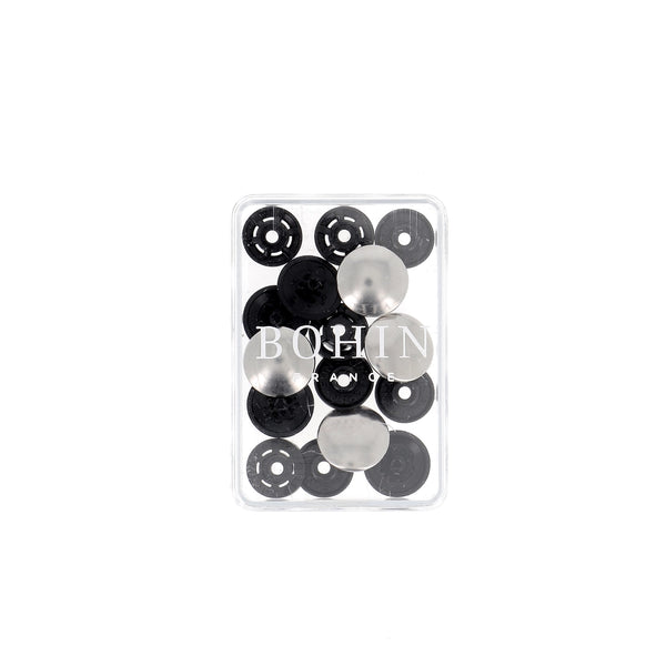 Magische drukknoop kunst. metallic 14mm Zilver - € 8,8