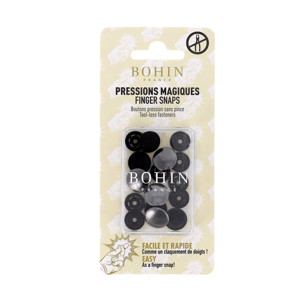 Magische drukknoop kunst. metallic 14mm Zwart - € 8,8