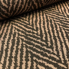 Dubbel gebreid jacquard - zwart beige -  € 33/m