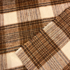 Jas stof - ruit bruin en ecru-  € 32/m