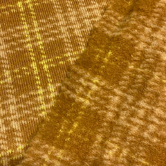 Jas stof - ruit beige en limoengeel-  € 49/m