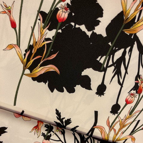 Polyester stretch - bloemen - € 20/m