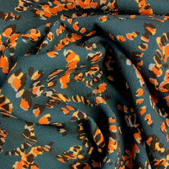 Polyester crepe - abstract petroleum blauw  € 36/m