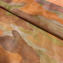 Bedrukt stretch tulle -groen -  € 21/m