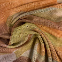 Bedrukt stretch tulle -groen -  € 21/m