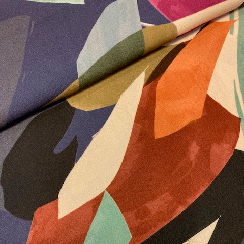 Viscose- abstract  blauw-  € 18/m