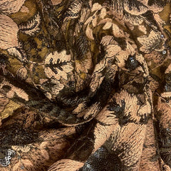 kant - bloemen en pailletten - zwart -  €56/m