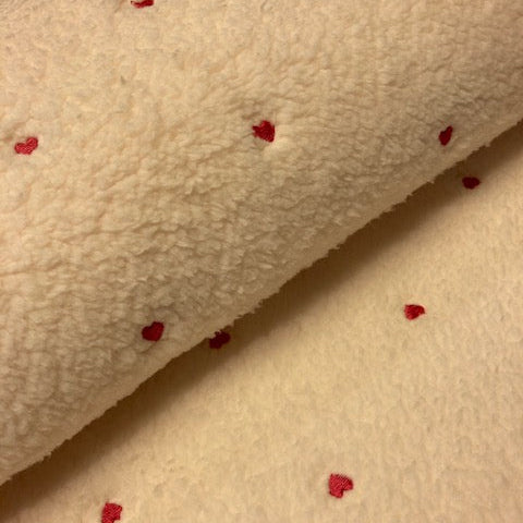 Teddy- Ecru met hartjes -  € 31/m