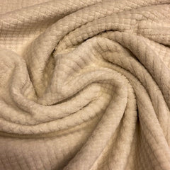 Gebreid  - Fluweel waffel ecru- € 33/m