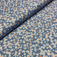 Popline  - bloemen met roodoranje stamper- € 14/m