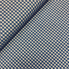 Katoen-  vichy ruit blauw-  € 12/m