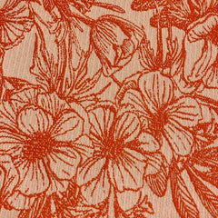 Jacquard-  oranje bloemen -  46 € /m
