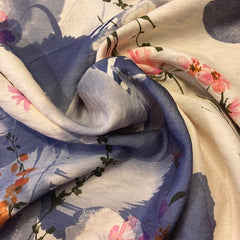 Crinkle -  Veld bloemen op ecru-  €31/m