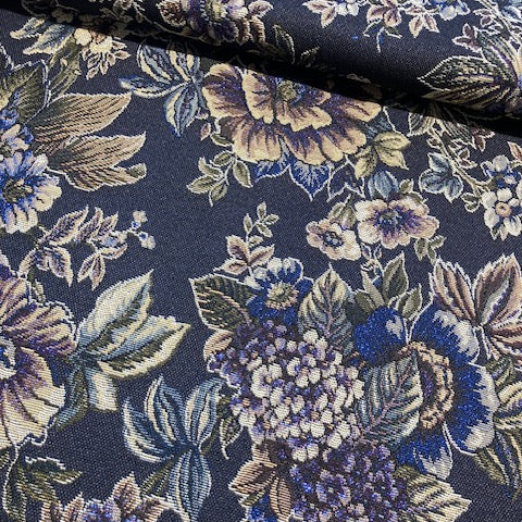 Jacquard- bloemn met glitter -  € 54/m