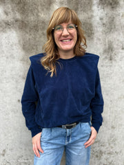 Gebreid  - ribfluweel Oker - € 21/m