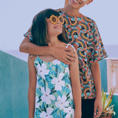 popeline- neon pink flower  - € 17  / m (