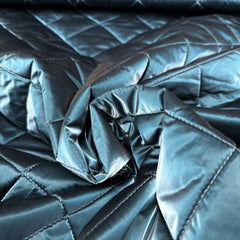 Doorgestikt of quilted buiten jas - petroleum blauw -€38/m