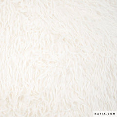 katia - Langharige pels met veren - ecru - € 31/m