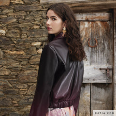 katia - Vegan Leer degrade wijnrood- € 24/m