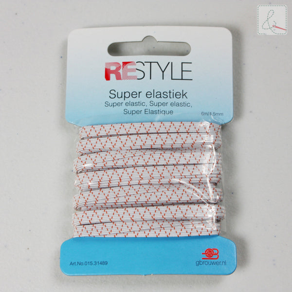 Elastiek 4.5 mm wit - € 1,95